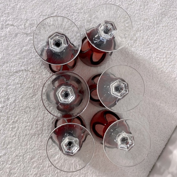 Vintage 1970’s Luminarc Arcoroc Small Gothic Red Wine Glasses x6 - Picture 5 of 11